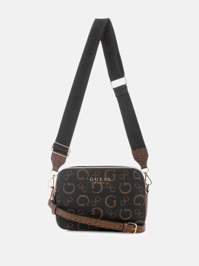 Guess Factory Eldoria Enlarged Logo Camera Crossbody In Pink