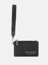 Guess Factory Eldoria Enlarged Logo Card Case Wristlet In Gray