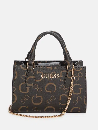 Guess Factory Eldoria Enlarged Logo Mini Satchel In Pink
