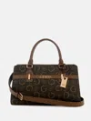 Guess Factory Eldoria Enlarged Logo Satchel In Pink