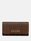 Guess Factory Eldoria Enlarged Logo Slim Clutch Wallet In Pink