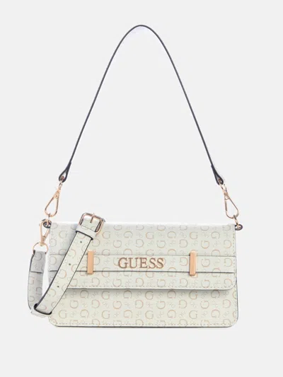 Guess Factory Eldoria Logo Crossbody Shoulder Bag In White
