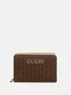 Guess Factory Eldoria Logo French Wallet In Brown