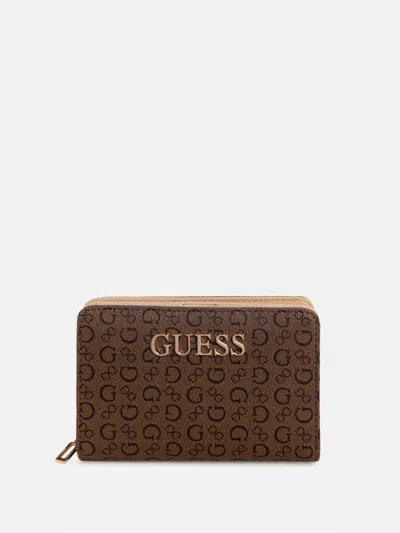 Guess Factory Eldoria Logo French Wallet In Pink
