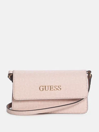Guess Factory Eldoria Logo Mini Crossbody In Pink