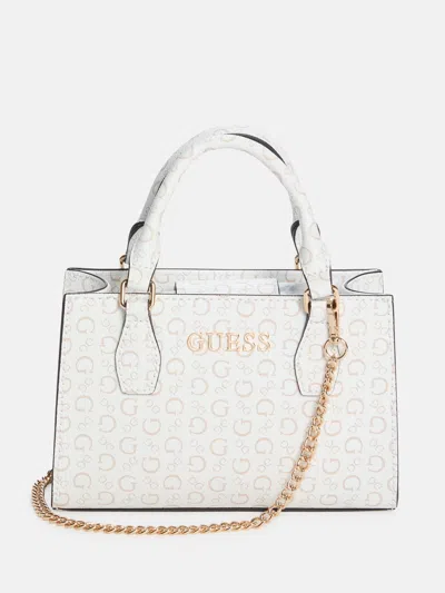 Guess Factory Eldoria Logo Mini Satchel In White