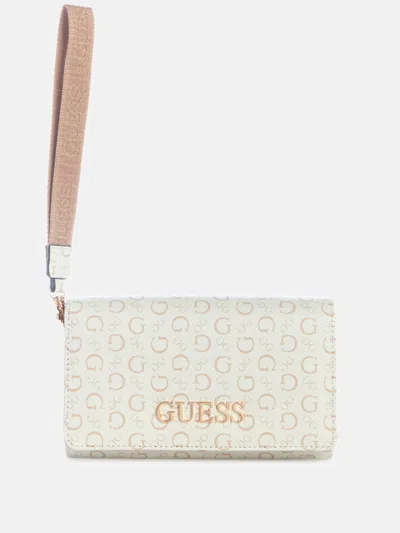 Guess Factory Eldoria Logo Phone Organizer In White
