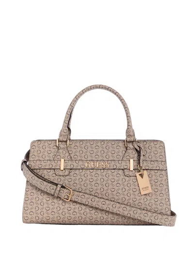 Guess Factory Eldoria Logo Satchel In Gray