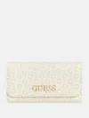 Guess Factory Eldoria Logo Slim Clutch Wallet In White