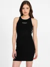 Guess Factory Electra Ribbed Logo Dress In Black