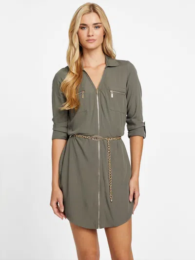 Guess Factory Elina Belted Dress In Gray