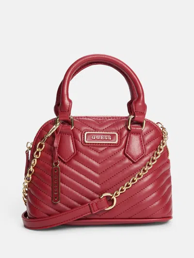 Guess Factory Elise Dome Satchel In Red