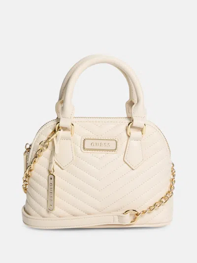 Guess Factory Elise Dome Satchel In White