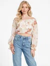 Guess Factory Ella Off-the-shoulder Crop Top In Multi