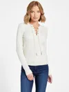 Guess Factory Elsa Crewneck Sweater In White