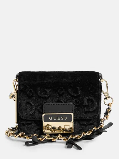 Guess Factory Elssie Card Case Crossbody In Black