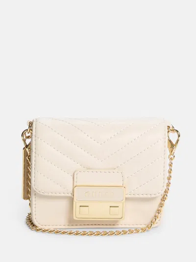 Guess Factory Elssie Card Case Crossbody In White