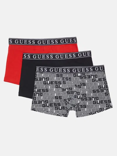 Guess Factory Elvin Boxer Underwear 3-pack In Red