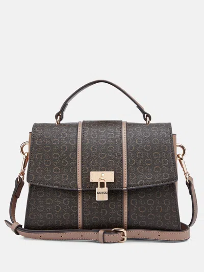Guess Factory Emberly Top-handle Crossbody In Brown