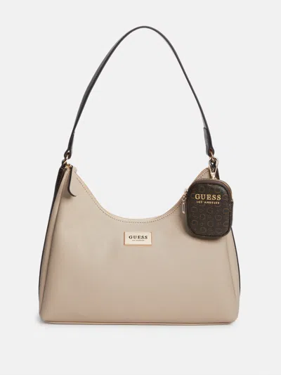 Guess Factory Emerie Shoulder Bag In Beige