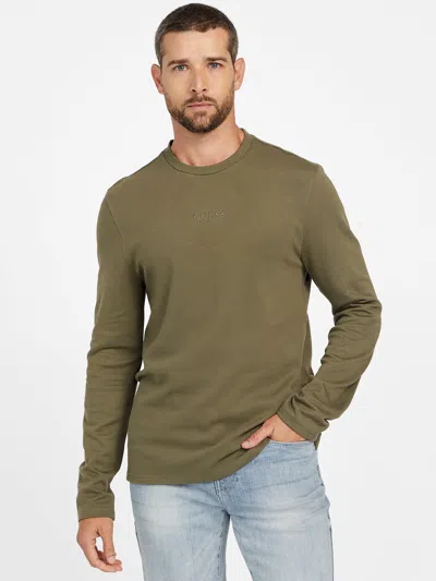 Guess Factory Emiliano Solid Crewneck Tee In Green