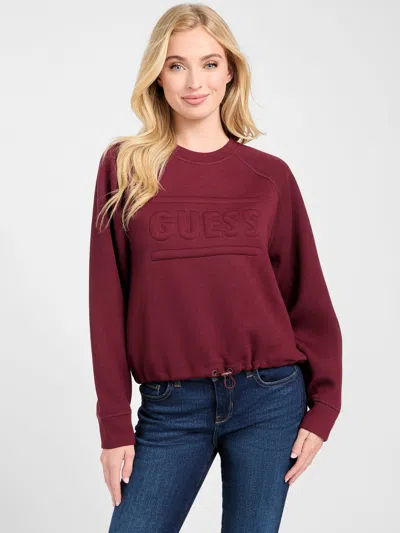 Guess Factory Erandy Logo Crewneck Sweatshirt In Red