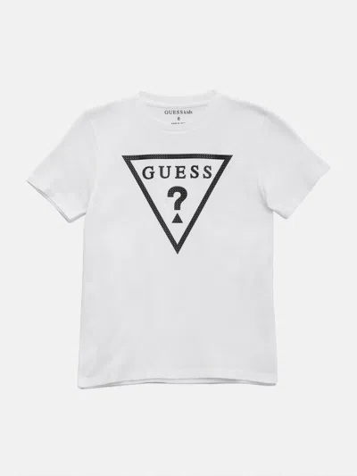 Guess Factory Kids' Erikk Logo Crewneck Tee (7-16) In White