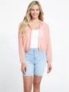Guess Factory Erin Sheer Hooded Top In Pink