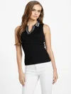 Guess Factory Esther Sweater Logo Tank In Black