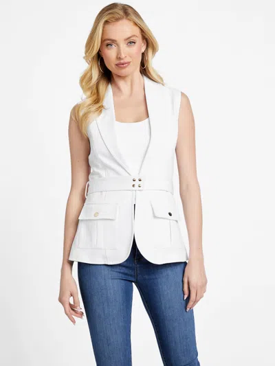 Guess Factory Eunice Blazer Vest In White