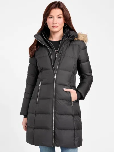 Guess Factory Evie Real Down Coat In Black