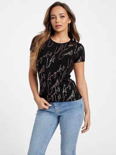 Guess Factory Fanny Logo Tee In Black
