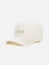 Guess Factory Faux-leather Logo Patch Baseball Hat In White
