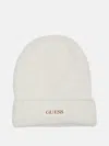 Guess Factory Faux-leather Logo Patch Beanie In Multi