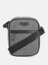 Guess Factory Faux-leather Trim Crossbody In Gray