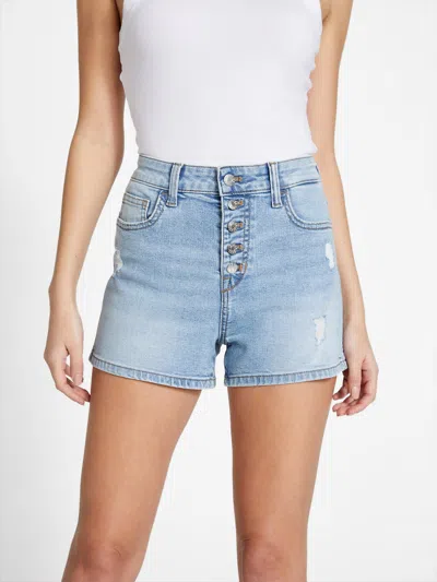 Guess Factory Faye Denim Shorts In Blue