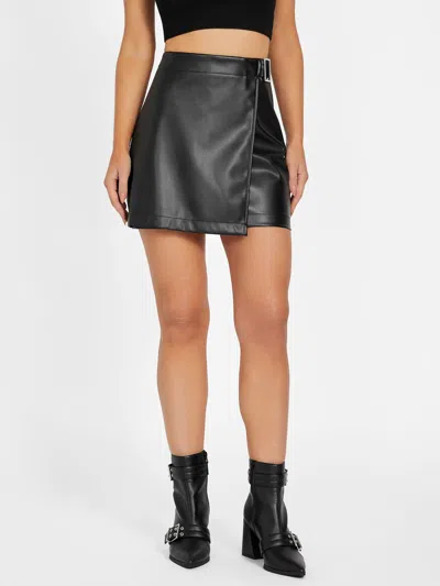 Guess Factory Federica Faux-leather Skirt In Black