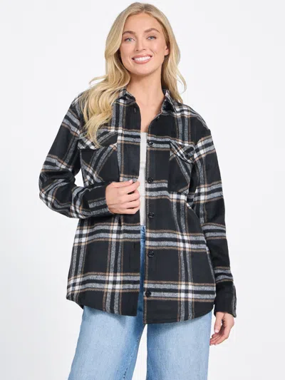 Guess Factory Felice Plaid Flannel Shirt In Black
