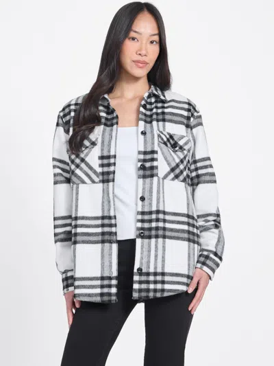 Guess Factory Felice Plaid Flannel Shirt In White