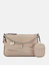 Guess Factory Fiora Charm Mini Bag In Gray