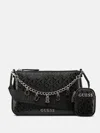 Guess Factory Fiora G-shine Charm Mini Bag In Black