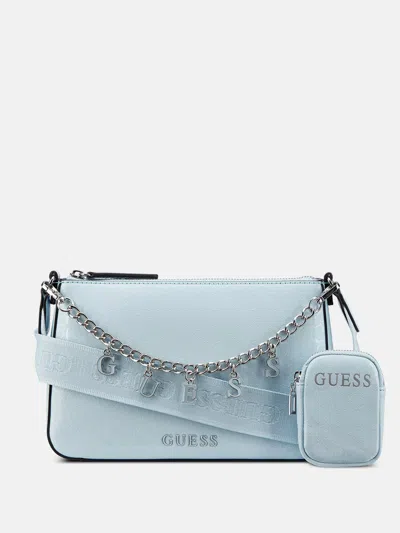 Guess Factory Fiora G-shine Charm Mini Bag In Blue
