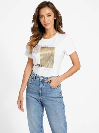Guess Factory Flora Graphic Tee In White