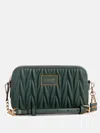 Guess Factory Fluer Mini Double-zip Crossbody In Green