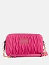 Guess Factory Fluer Mini Double-zip Crossbody In Pink