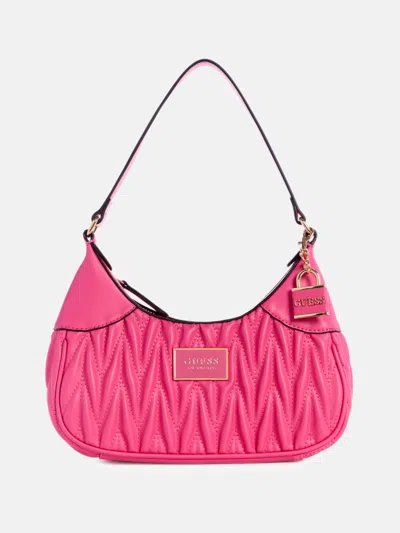 Guess Factory Fluer Mini Shoulder Bag In Pink