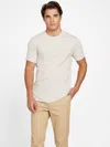 Guess Factory Flynt Embossed Logo Tee In Beige