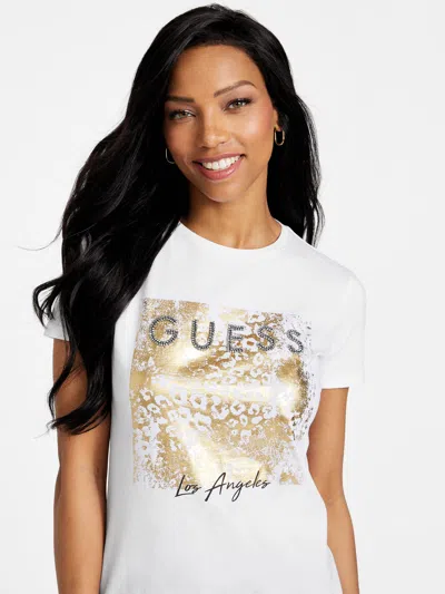 Guess Factory Foliage Tee In White