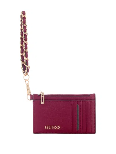 Guess Factory Fontella Card Case In Red