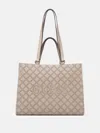 Guess Factory Forber Perforated Logo Carryall In Gray